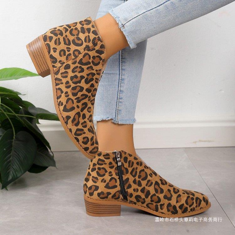 V-Cut Pointed Ankle Boots