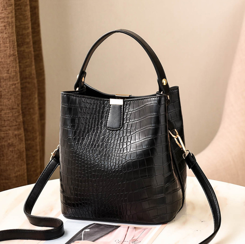 Everyday Croc-Textured Bucket Bag