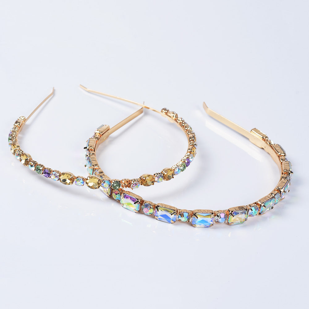 Rhinestone Headband & Hoop Earring Set