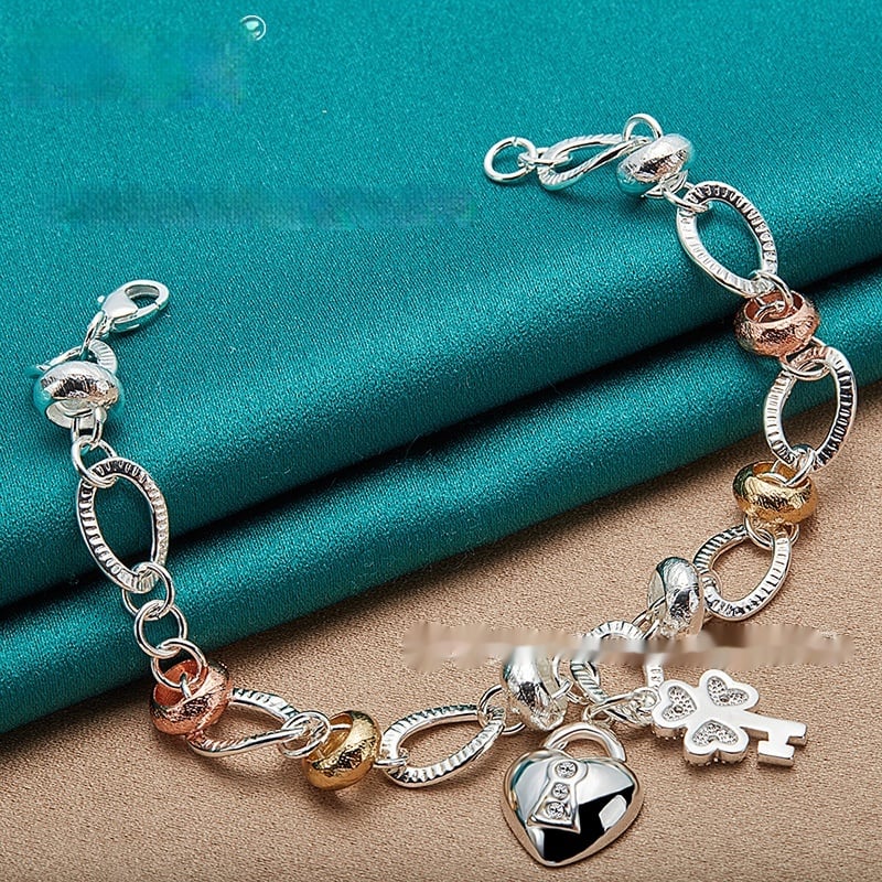 Silver Love Key Bracelet