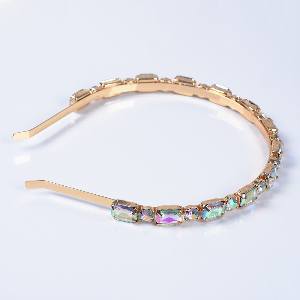 Rhinestone Headband & Hoop Earring Set