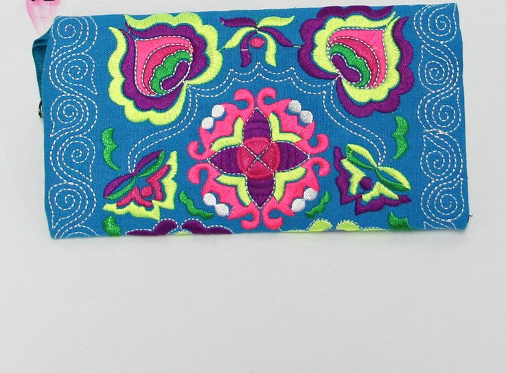 Embroidered Wristlet Clutch