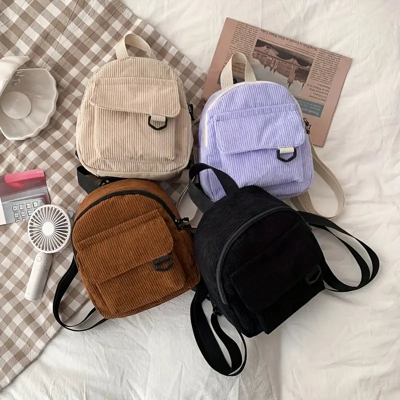 Corduroy Mini Backpack Set