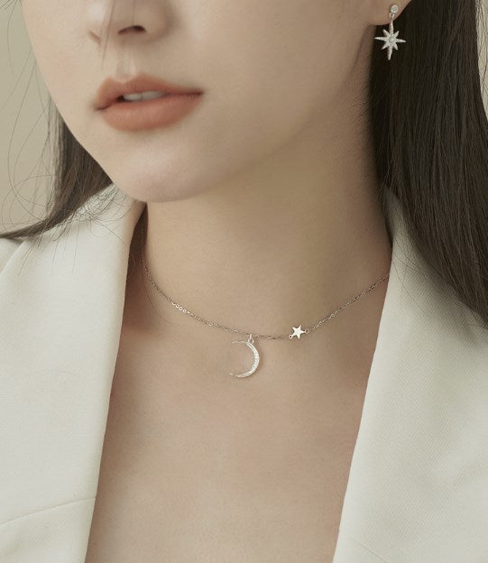 Dainty Moon & Star Necklace