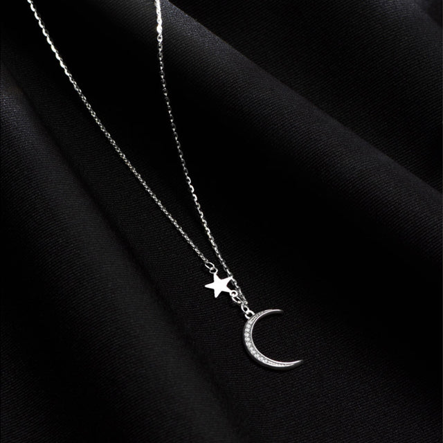 Dainty Moon & Star Necklace