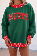 Merry Christmas Polka Dot Trim Tunic Sweatshirt