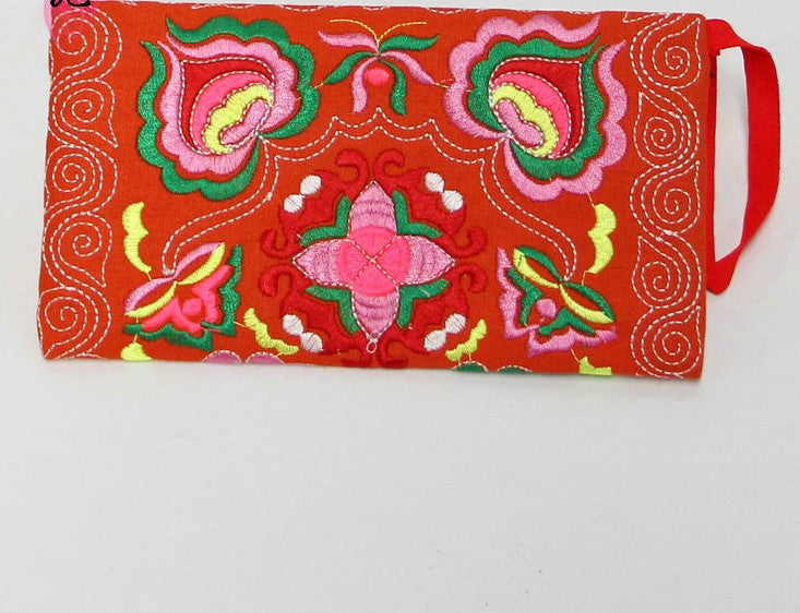 Embroidered Wristlet Clutch
