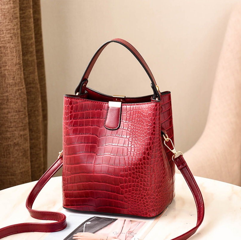 Everyday Croc-Textured Bucket Bag