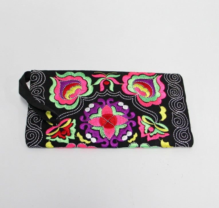 Embroidered Wristlet Clutch
