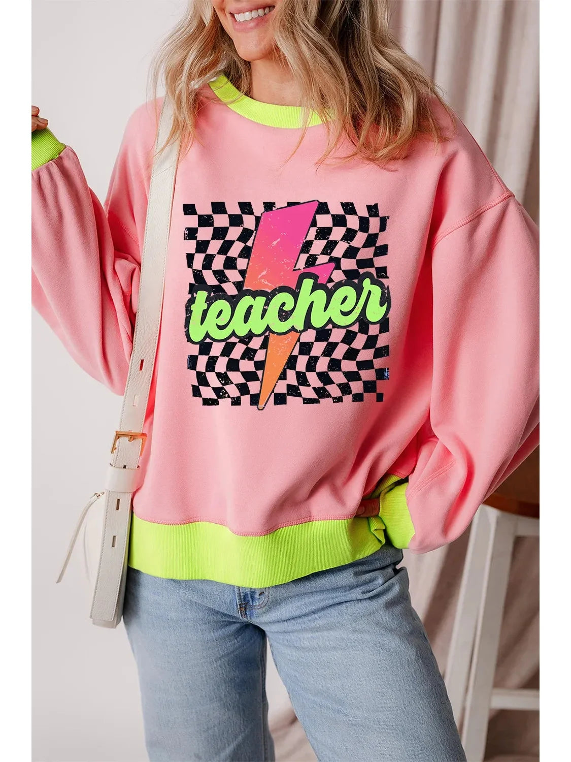 Retro Teacher Graphic Sweatshirt