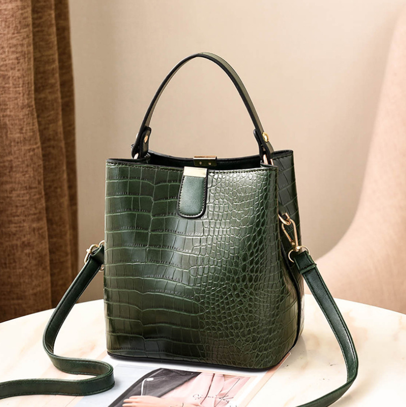 Everyday Croc-Textured Bucket Bag