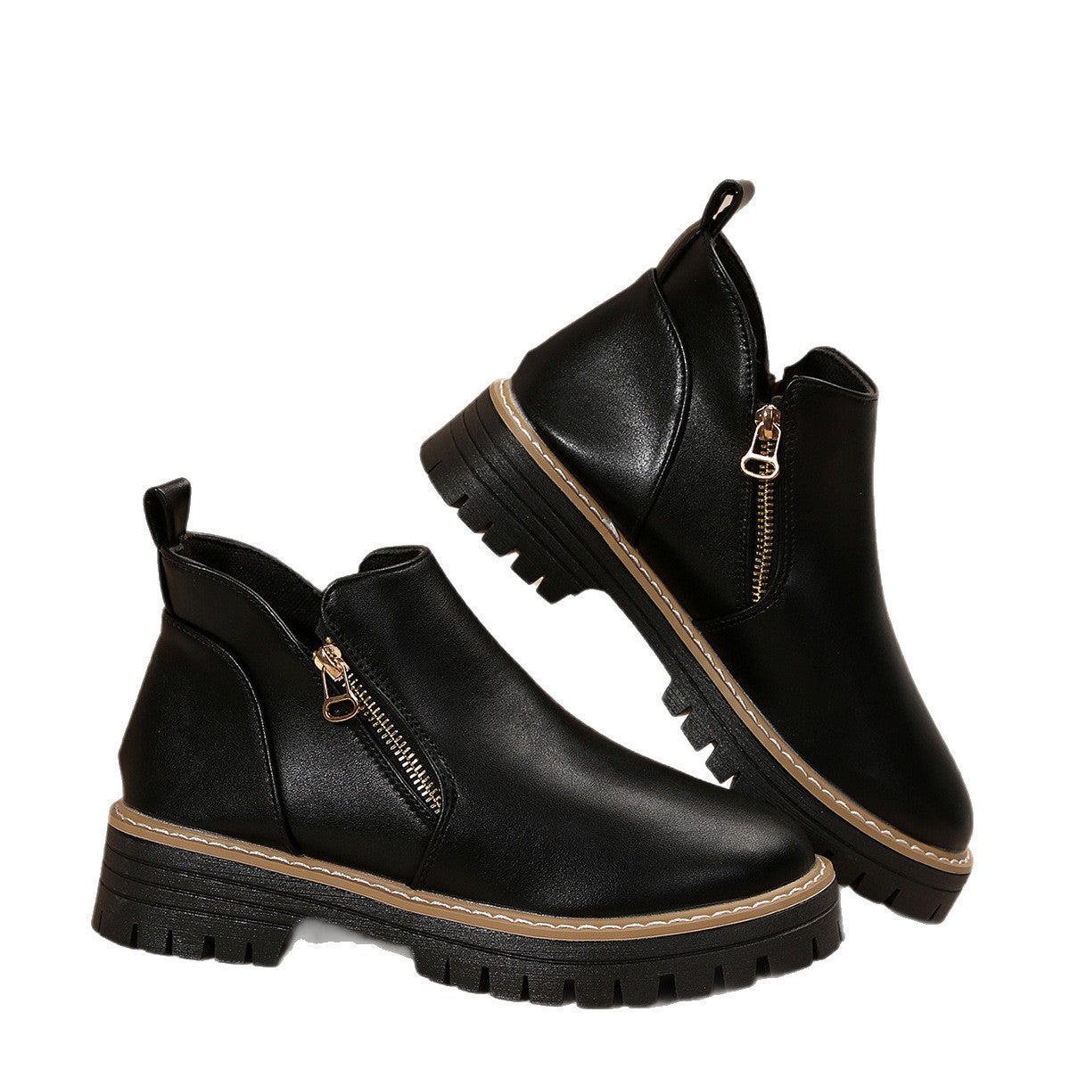 Chic Zip-Up Wedge Boots