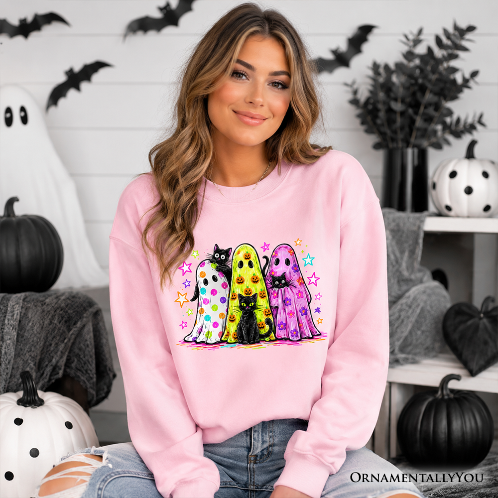 Colorful Ghosts Halloween Sweatshirt