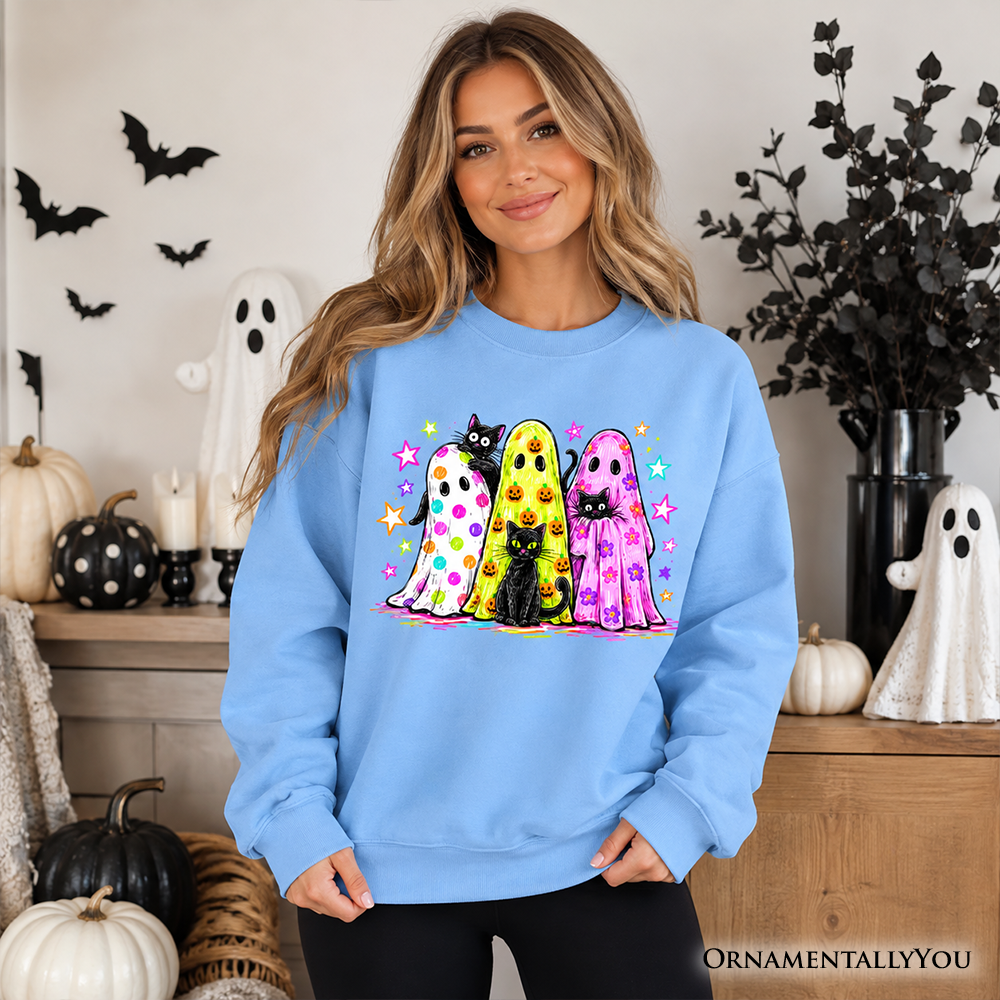 Colorful Ghosts Halloween Sweatshirt