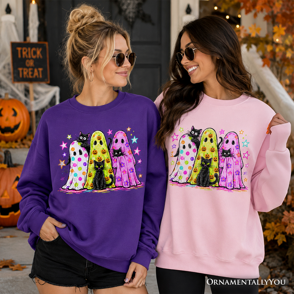 Colorful Ghosts Halloween Sweatshirt