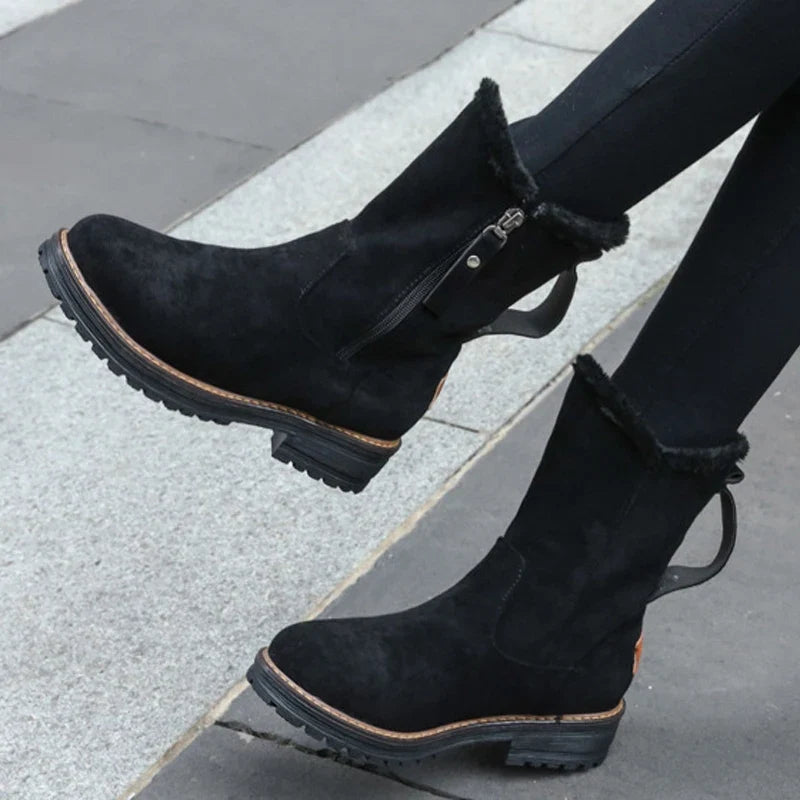 Women’s Winter Fur-Lined Mid Calf Boots