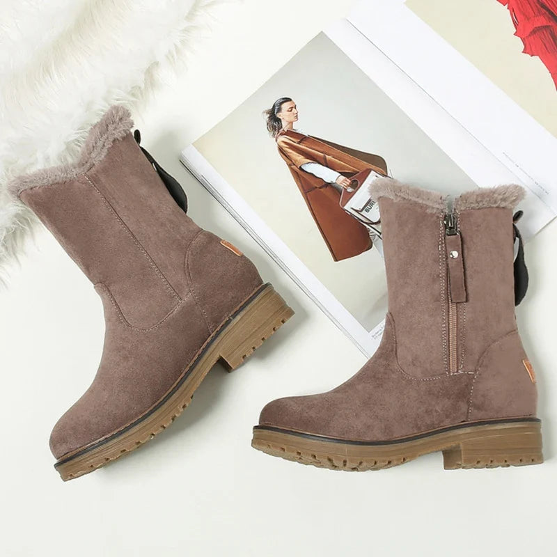 Women’s Winter Fur-Lined Mid Calf Boots