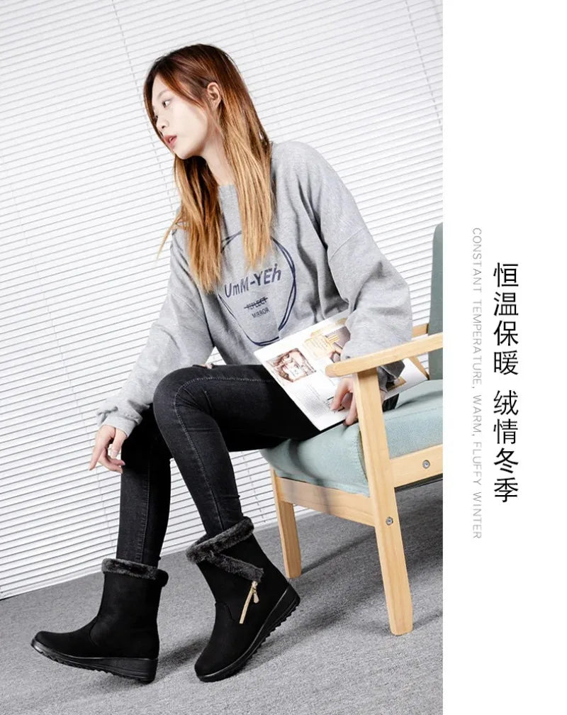 Cozy Wedge Winter Boots