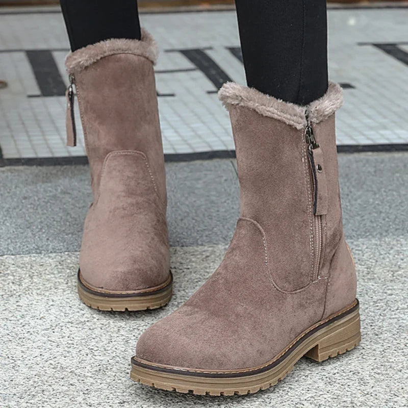 Women’s Winter Fur-Lined Mid Calf Boots