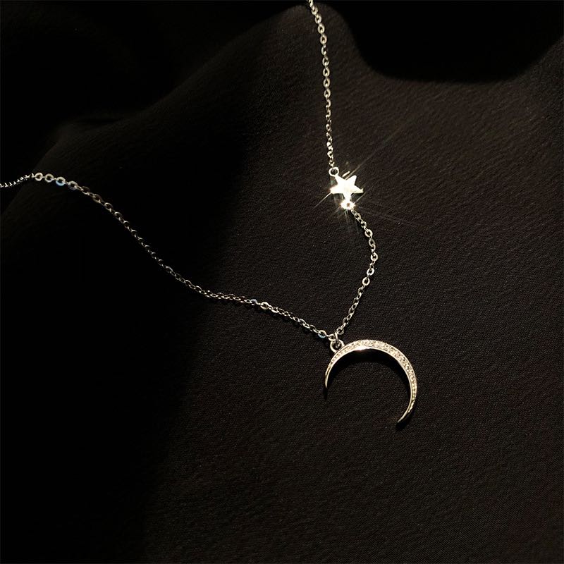 Dainty Moon & Star Necklace