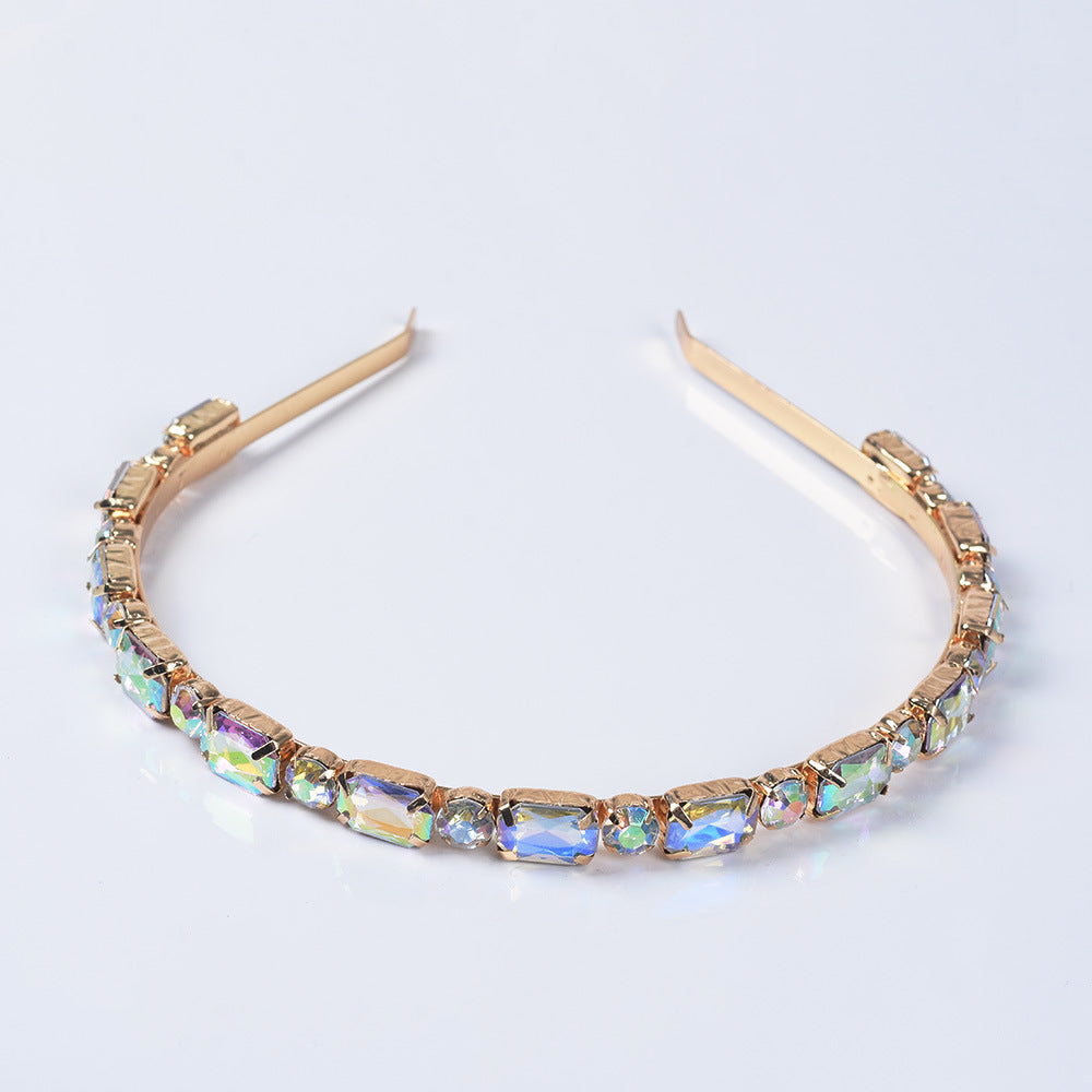 Rhinestone Headband & Hoop Earring Set