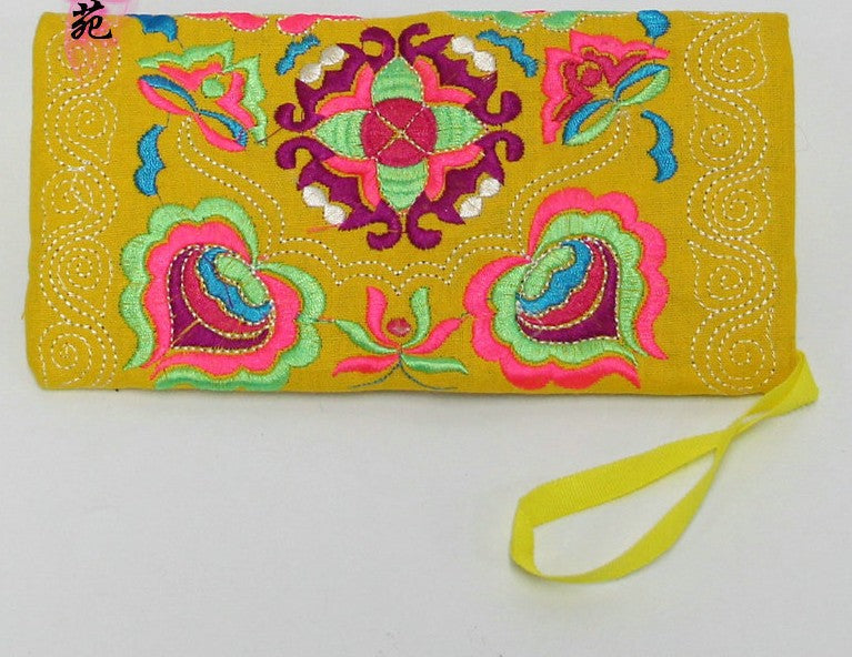 Embroidered Wristlet Clutch