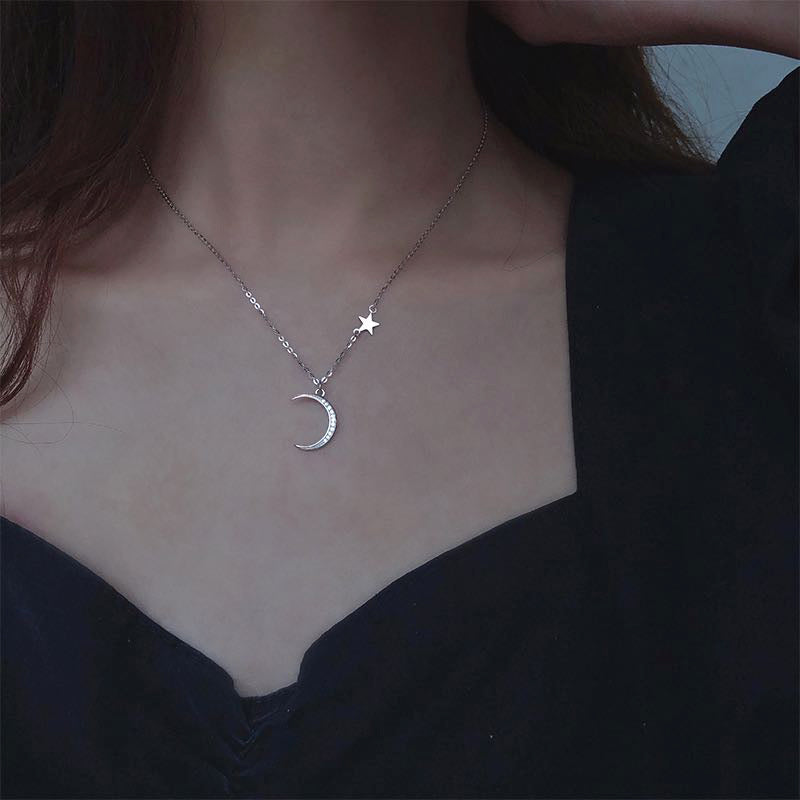 Dainty Moon & Star Necklace