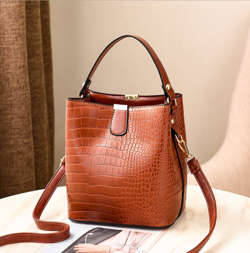 Everyday Croc-Textured Bucket Bag
