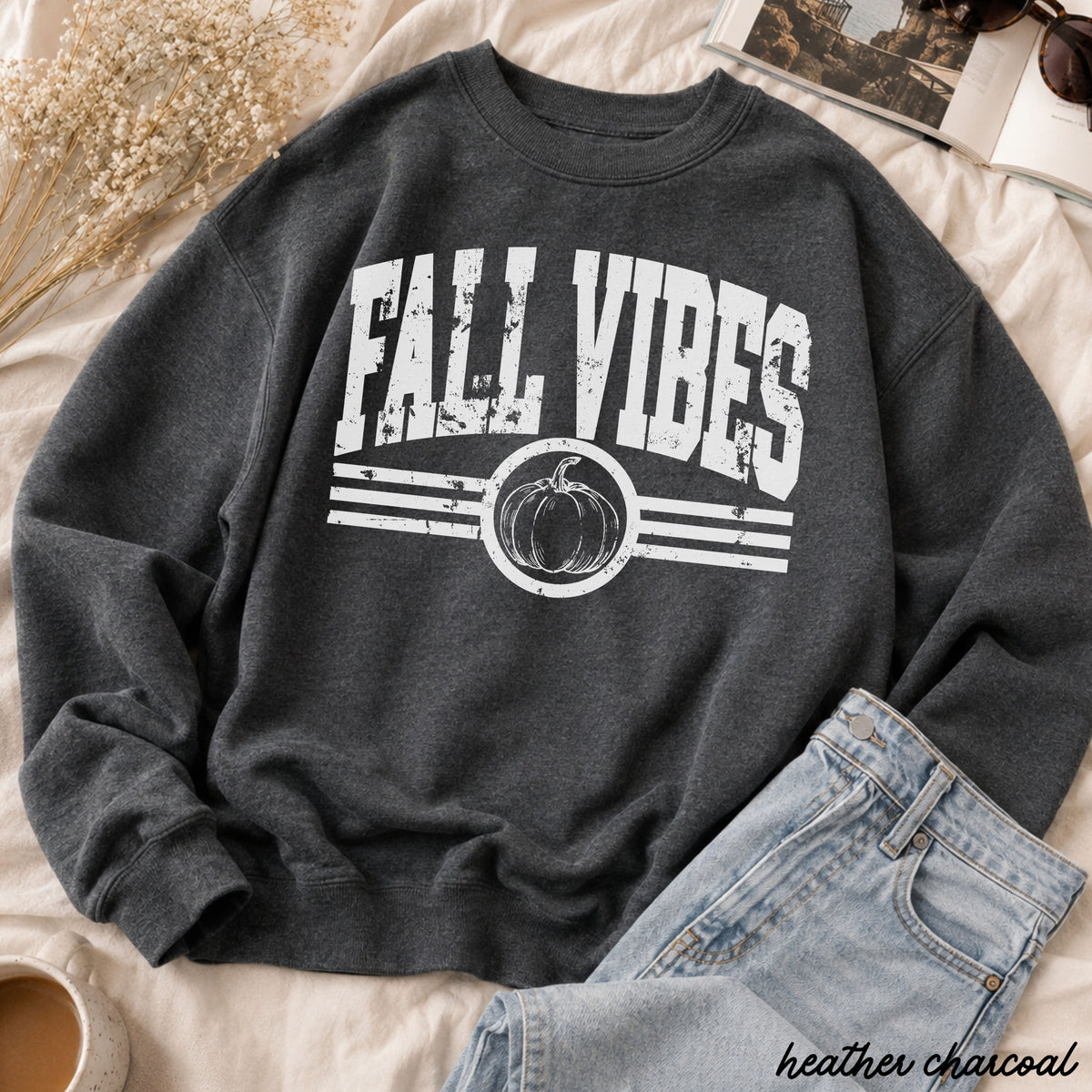 Fall Vibes Pumpkin Graphic Sweatshirt