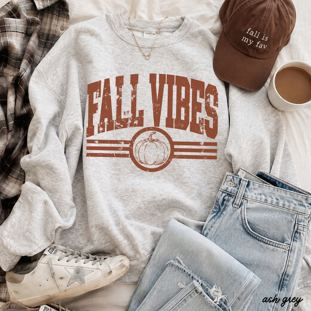 Fall Vibes Pumpkin Graphic Sweatshirt