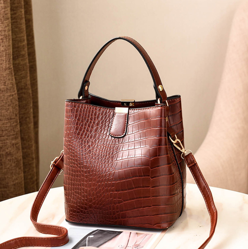 Everyday Croc-Textured Bucket Bag