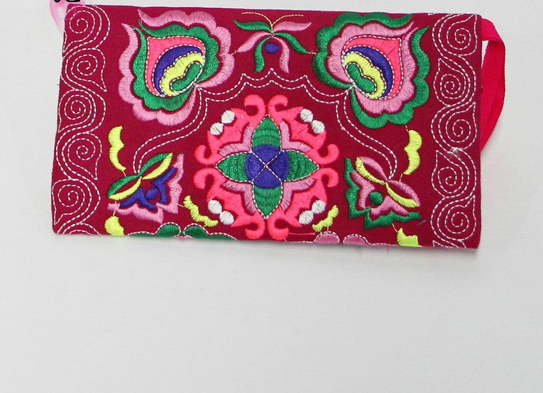 Embroidered Wristlet Clutch