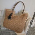 Woven Tassel Tote Bag