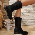 Western-Inspired Mid-Calf Boots