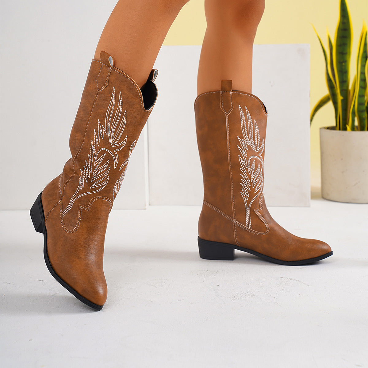 Embroidered Western Cowboy Boots