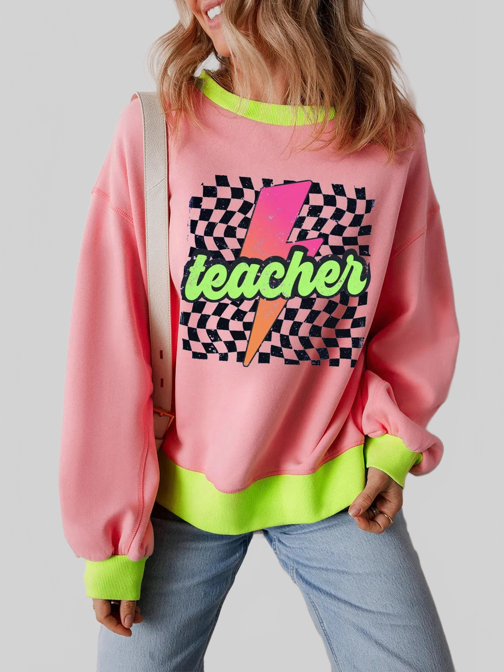 Retro Teacher Graphic Sweatshirt