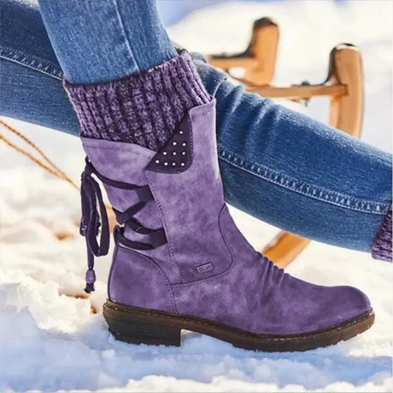 Cozy Buckle Mid-Calf Boots
