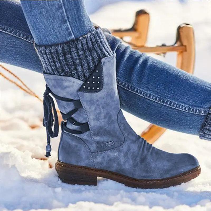 Cozy Buckle Mid-Calf Boots