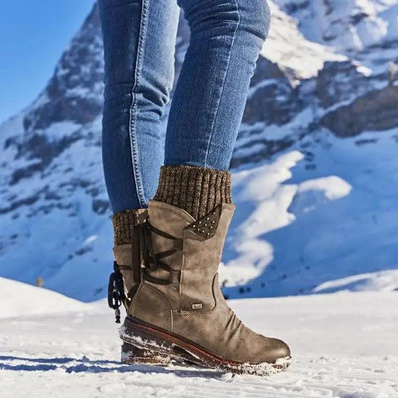 Cozy Buckle Mid-Calf Boots