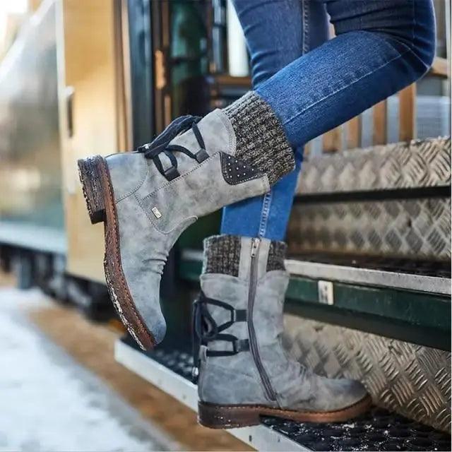 Cozy Buckle Mid-Calf Boots